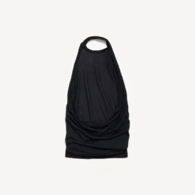 Draperad damtop i svart