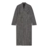 Dubbelknäppt rutig kappa ”Black Grey” 704488TMU021070