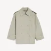 Dubbelknäppt trenchcoat för dam i ljusbeige