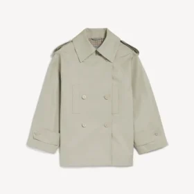 Dubbelknäppt trenchcoat för dam i ljusbeige
