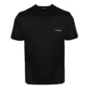 Enkel T-shirt med liten logotyp, rund hals och korta ärmar, unisex, svart 556151TYK281000
