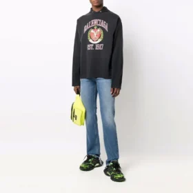 Est. 1917 College Logo Print Luvtröja ”Black” 674685TLV891076