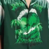 Extrem tie-dye-skjorta med korta ärmar för herr i grönt/vitt