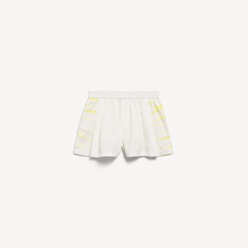 Extreme tie-dye-boxershorts i A-linje för damer i vitt/gult Extreme tie-dye-boxershorts i A-linje för damer i vitt/gult