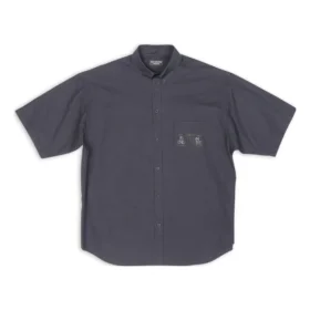 Fashion Institute kortärmad skjorta i stor storlek ”Dark Grey” 703846TYB181270