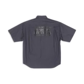 Fashion Institute kortärmad skjorta i stor storlek ”Dark Grey” 703846TYB181270