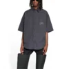 Fashion Institute kortärmad skjorta i stor storlek ”Dark Grey” 703846TYB181270