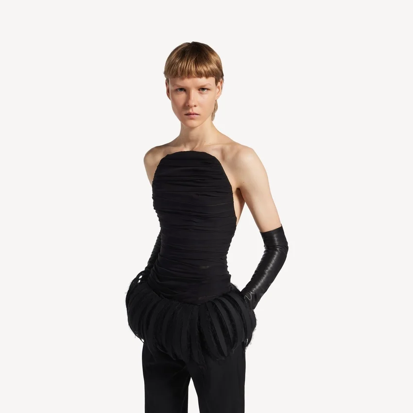 Figursydd bustier-top för damer i svart Figursydd bustier-top för damer i svart