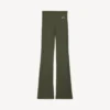 Flared leggings för dam i khaki/lime