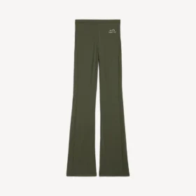 Flared leggings för dam i khaki/lime