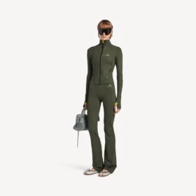 Flared leggings för dam i khaki/lime