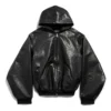 Fodrad luvtröja med dragkedja, stor passform ”Black” 790311TQS141000