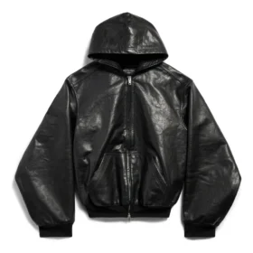 Fodrad luvtröja med dragkedja, stor passform ”Black” 790311TQS141000