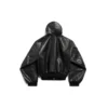 Fodrad luvtröja med dragkedja, stor passform ”Black” 790311TQS141000