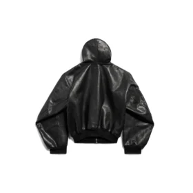 Fodrad luvtröja med dragkedja, stor passform ”Black” 790311TQS141000