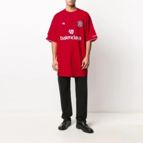Fotbollst-shirt i oversized-modell ”Red White” 641666TJV056540