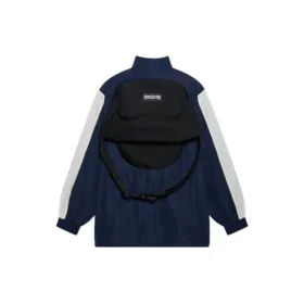 FW21 Logo Splicing Loose Jackor Unisex Marinblå 663065TKO484063