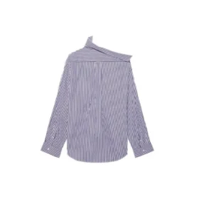 FW21 randig långärmad skjorta mörkblå 663034TIM368502