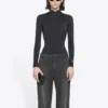FW21 Slim Fit sporttröja med långa ärmar, svart 6617534B0B11077