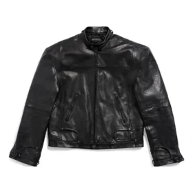 FW23 Dekonstruerad jackor med dragkedja ”Black Soft Buffalo Skin” 768749TMS031000
