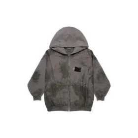 Gaffer Heavy Washed zip-up-luvtröja, smal passform ”Grey” 720424TNVK51227