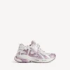 Glittrande Runner-sneakers för dam i vitt/lila/rosa