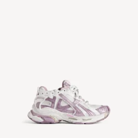 Glittrande Runner-sneakers för dam i vitt/lila/rosa