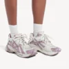 Glittrande Runner-sneakers för dam i vitt/lila/rosa