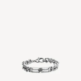 Gourmette-armband med BB Icon i antiksilver