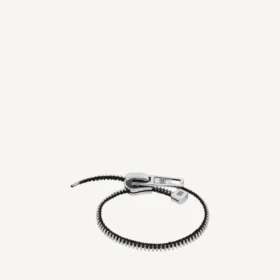Gör-det-själv-armband med dragkedja i glänsande silver/antik silver/svart