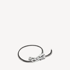 Gör-det-själv-armband med dragkedja i glänsande silver/antik silver/svart