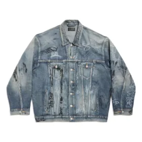 Graffiti Oversized-jackor ”Light Blue” 745048TNW014012