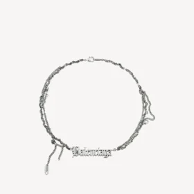 Halsband med ”Typo Destroyed”-design i antiksilver