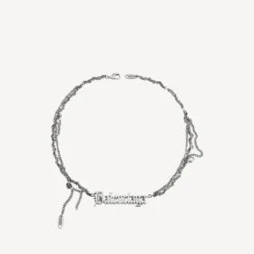 Halsband med ”Typo Destroyed”-design i antiksilver