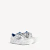 Hamptons-sneakers för herr i slitet utseende, i vitt/mörkblått/grått Hamptons-sneakers för herr i slitet utseende, i vitt/mörkblått/grått
