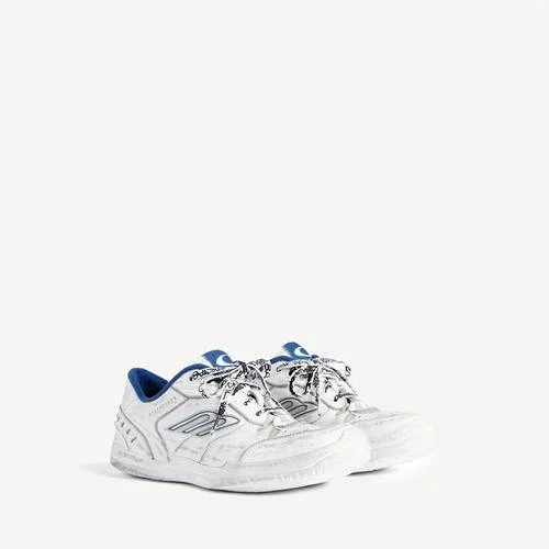 Hamptons-sneakers för herr i slitet utseende, i vitt/mörkblått/grått Hamptons-sneakers för herr i slitet utseende, i vitt/mörkblått/grått