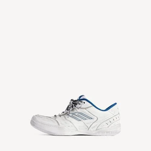 Hamptons-sneakers för herr i slitet utseende, i vitt/mörkblått/grått Hamptons-sneakers för herr i slitet utseende, i vitt/mörkblått/grått