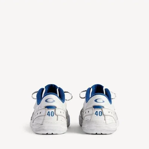 Hamptons-sneakers för herr i slitet utseende, i vitt/mörkblått/grått Hamptons-sneakers för herr i slitet utseende, i vitt/mörkblått/grått