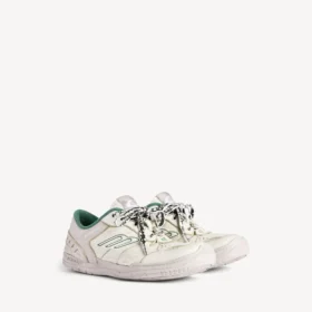 Hamptons-sneakers för män i medium slitet utförande i beige/grönt