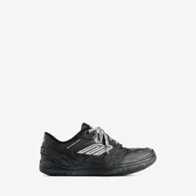 Hamptons-sneakers för män i svart med sliten look