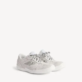Hamptons-sneakers i mocka för herr i benvitt/svart