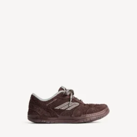 Hamptons-sneakers i mocka för herr i mörkbrunt/grått