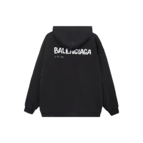 Handritad Balenciaga-luvtröja i medium passform ”Black” 600583TOVO61070