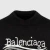 Handritad Balenciaga-T-shirt ”Black” 641675TNVE71197