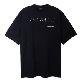 Handritad Balenciaga-T-shirt i stor storlek ”Black” 641675TOVO51070