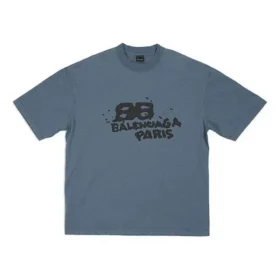 Handritad BB Icon-T-shirt, medium passform ”Blue Black” 612966TNVN44183