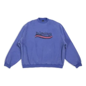 Handritad Political Campaign-oversized-tröja ”Blue” 720428TNVE84119