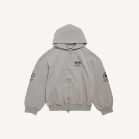 Herr-luvtröja med dragkedja i Balenciaga-grått