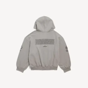 Herr-luvtröja med dragkedja i Balenciaga-grått