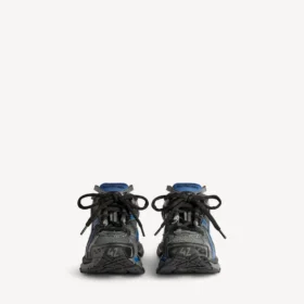 Herr-Runner-Sneakers i gradientmönstrat nät i svart/blått/grått